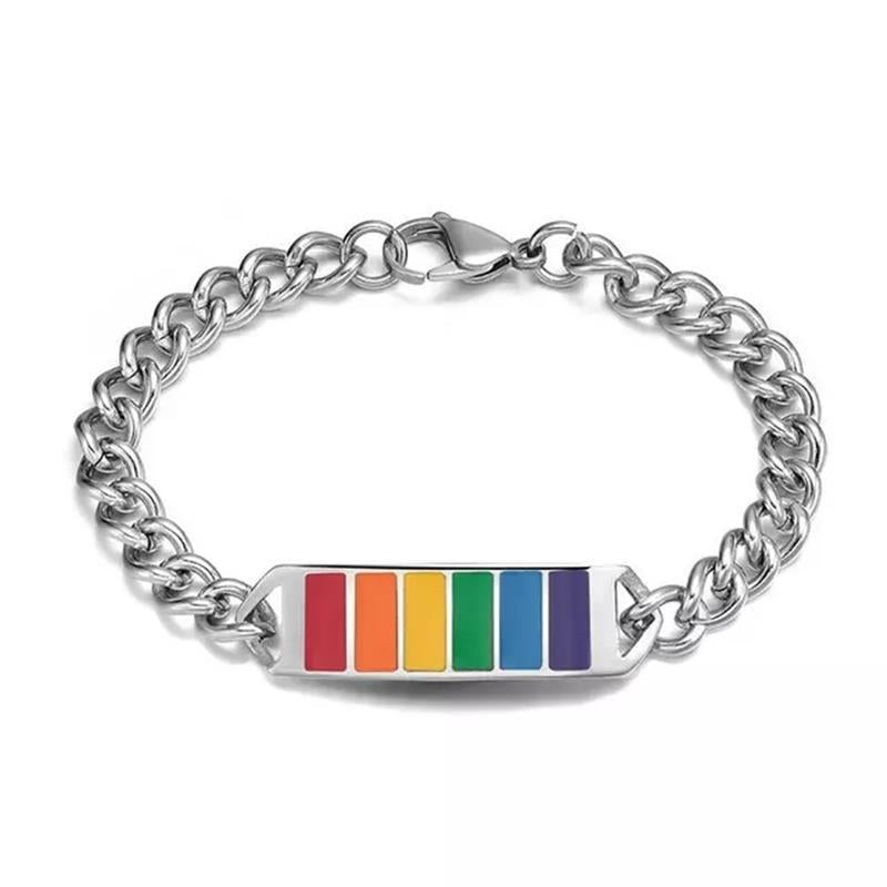 Brazalete de acero inoxidable de acero de titanio arcoiris al por mayor